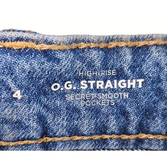 Old Navy High Rise OG Straight Womens Sz 4 Fray Shorty Short Distressed Blue NEW - Picture 5 of 12